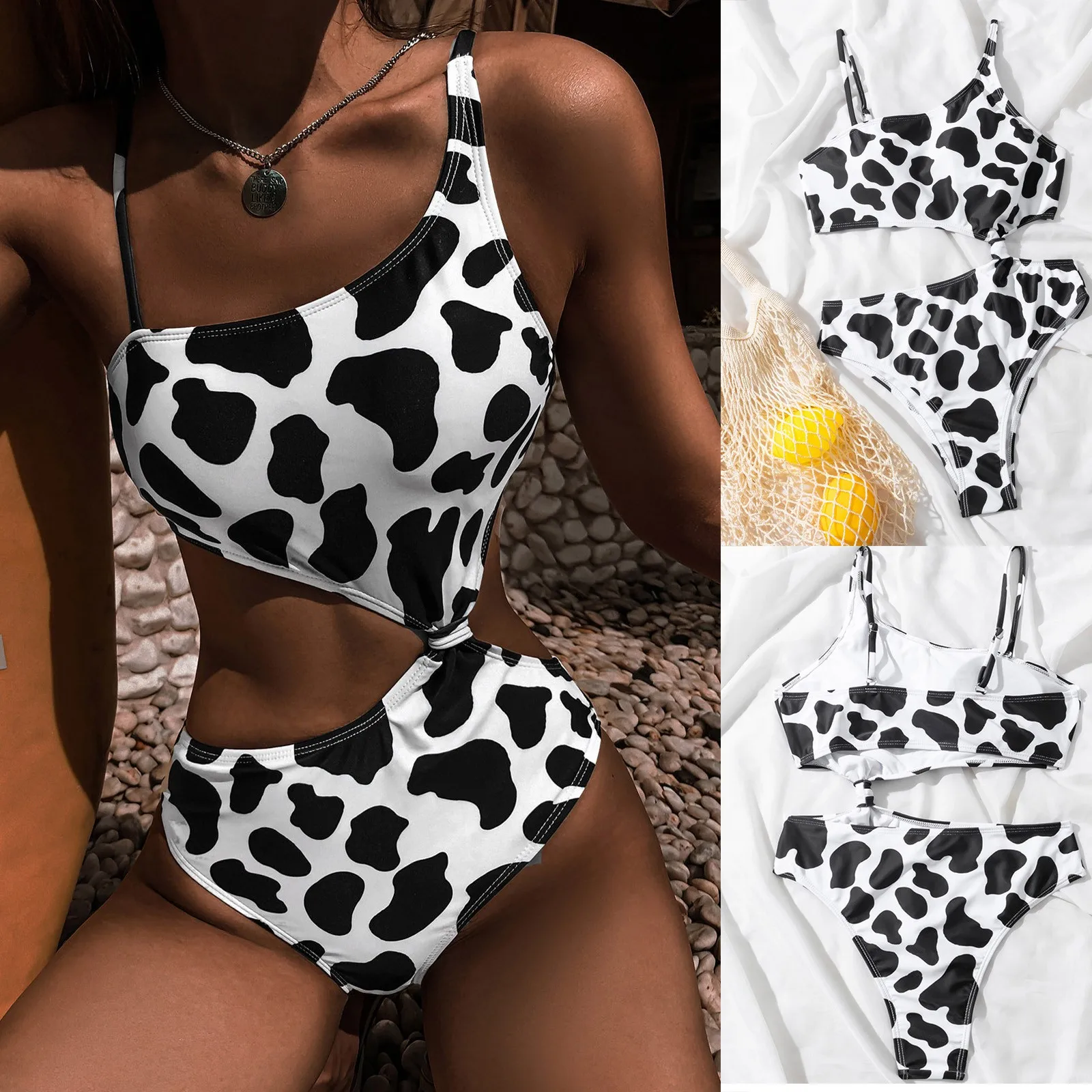 Top Selling Women'S Swimsuit Feminine Bikinis Cow Print European American One-Piece Swimsui Woman Clothing Trajes De BañO Mujer