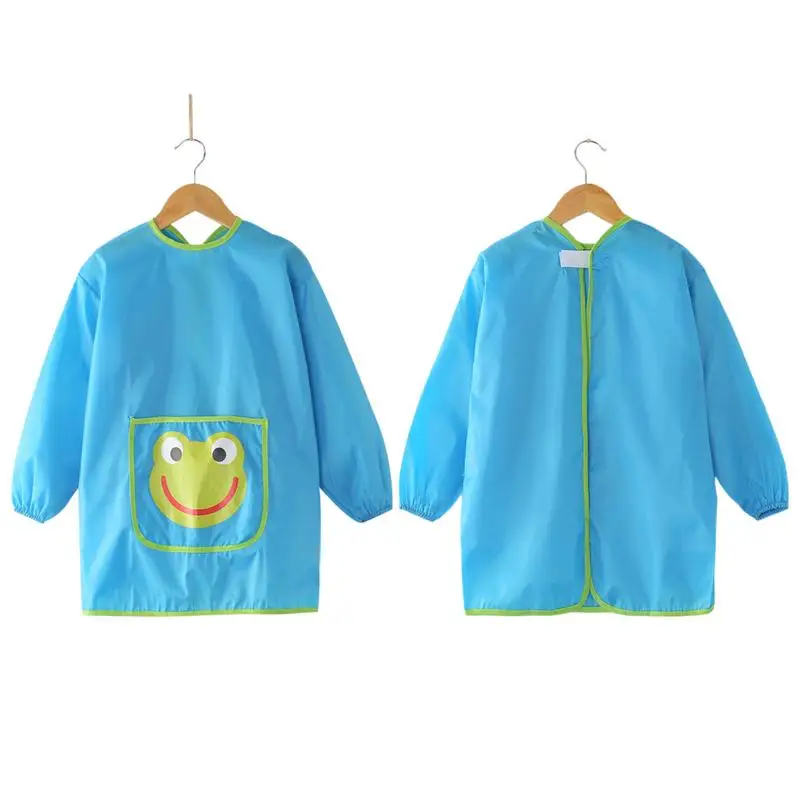 

Toddler Paint Smock Frog Pattern Painting Apron Waterproof Children's Artist Smocks With Long Sleeve And Large Pocket For Boys