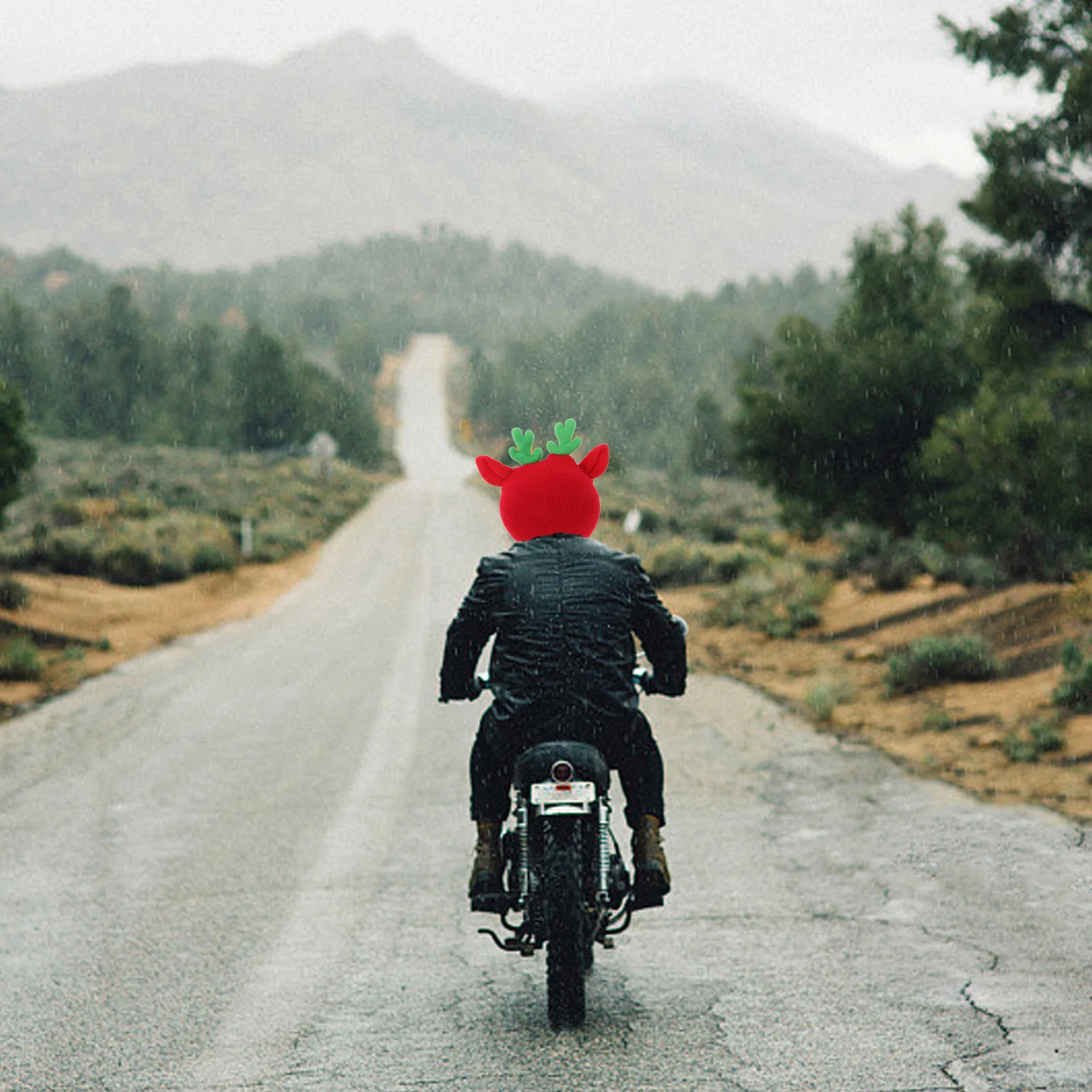 

Cute Reindeer Antler Cover Soft Breathable Cycling Sleeve Motorcycle Decorative Cover Protective