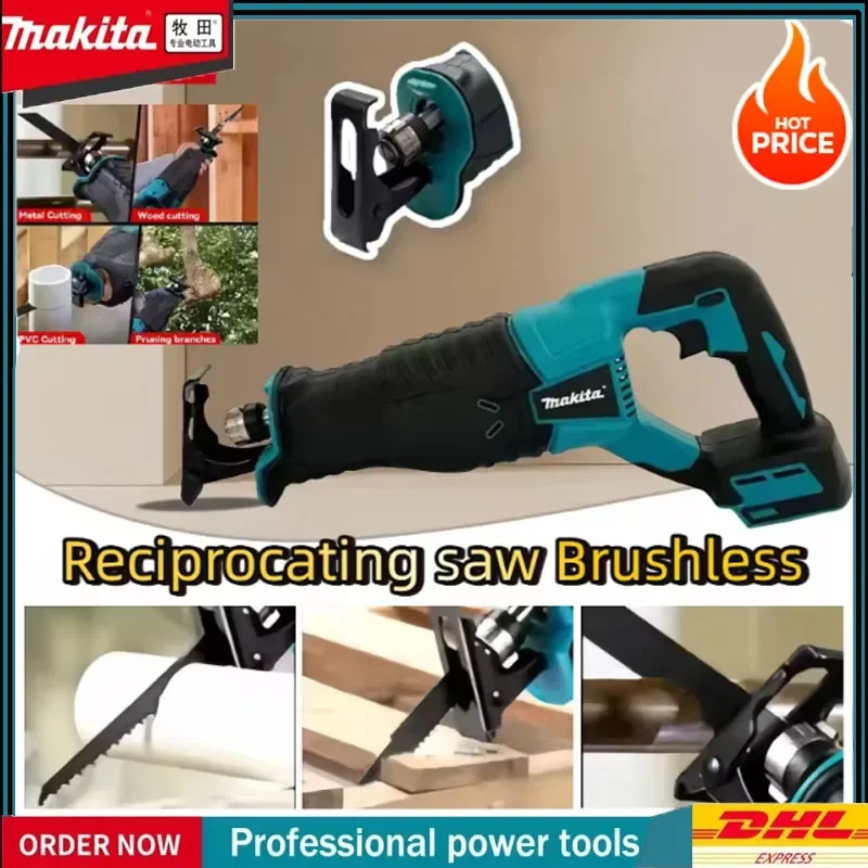 

Makita Brushless Reciprocating Saw Cordless Portable Power Tools with 4pcs Saw Blades Compatible with 20V 18V Batteries
