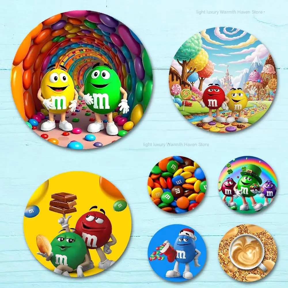 

M-M-Ms-S C-Chocolates-S Round Wooden Coasters For Cute Design Suitable for Drinks Tea,Coffee Home Perfect Gift