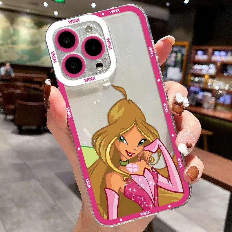 Girl W-Winx Clubs Hot Phone Case For iPhone 16 15 14 13 12 11 Mini Pro Max X XR XSMax 7 8 Plus SE20 Transparent Cover