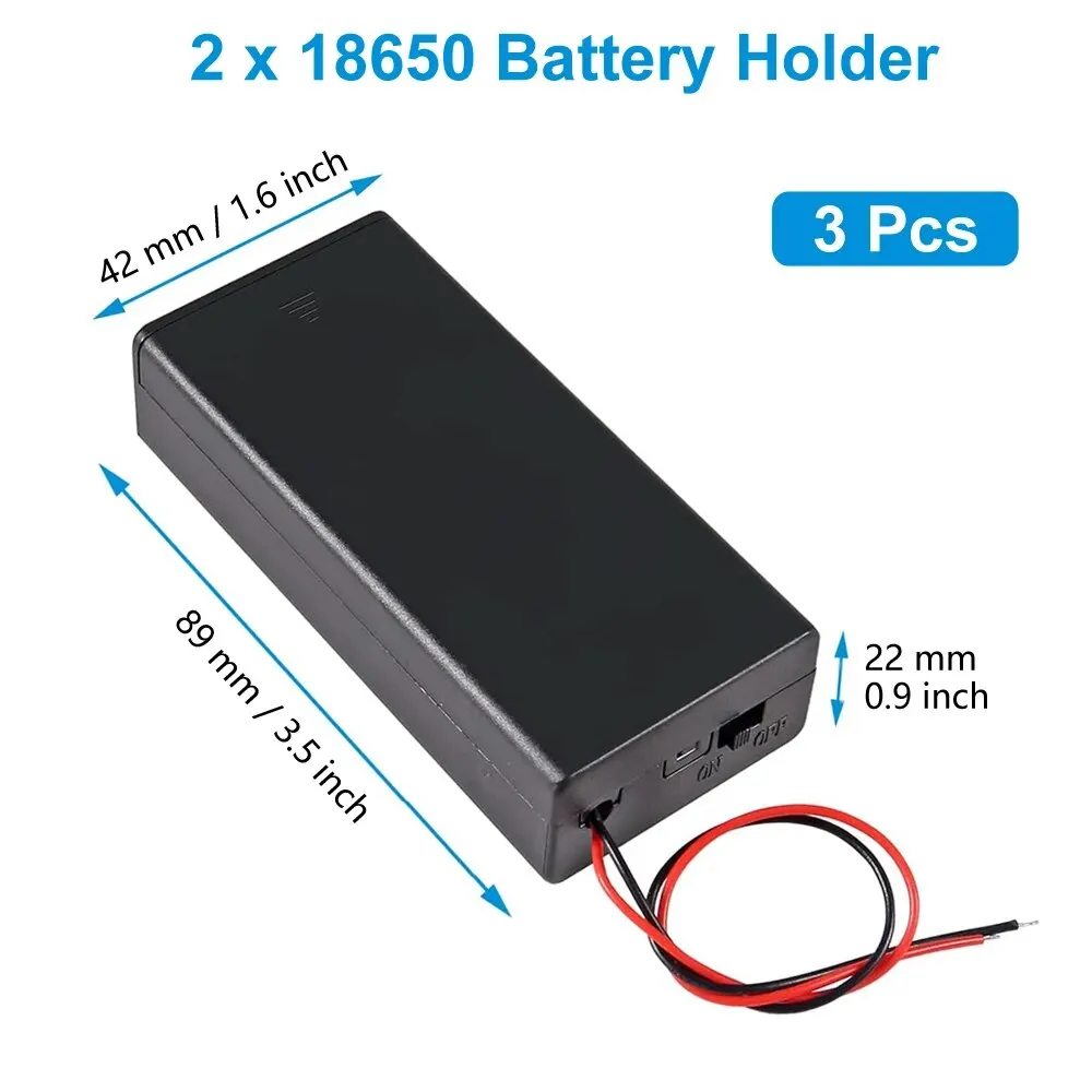 3 stks 18650 Batterij Houder Doos 1 Slot 3.7 V Batterij Opbergdoos 1/2/3/4 Mobiele Plastic Container met Sluit Zwart Rode Draden