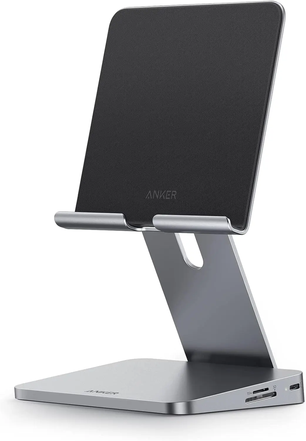 

8-in-1 USB-C Hub with Foldable Stand for iPad Pro/Air/Mini, 4K HDMI, 2 USB-A Ports, Silver