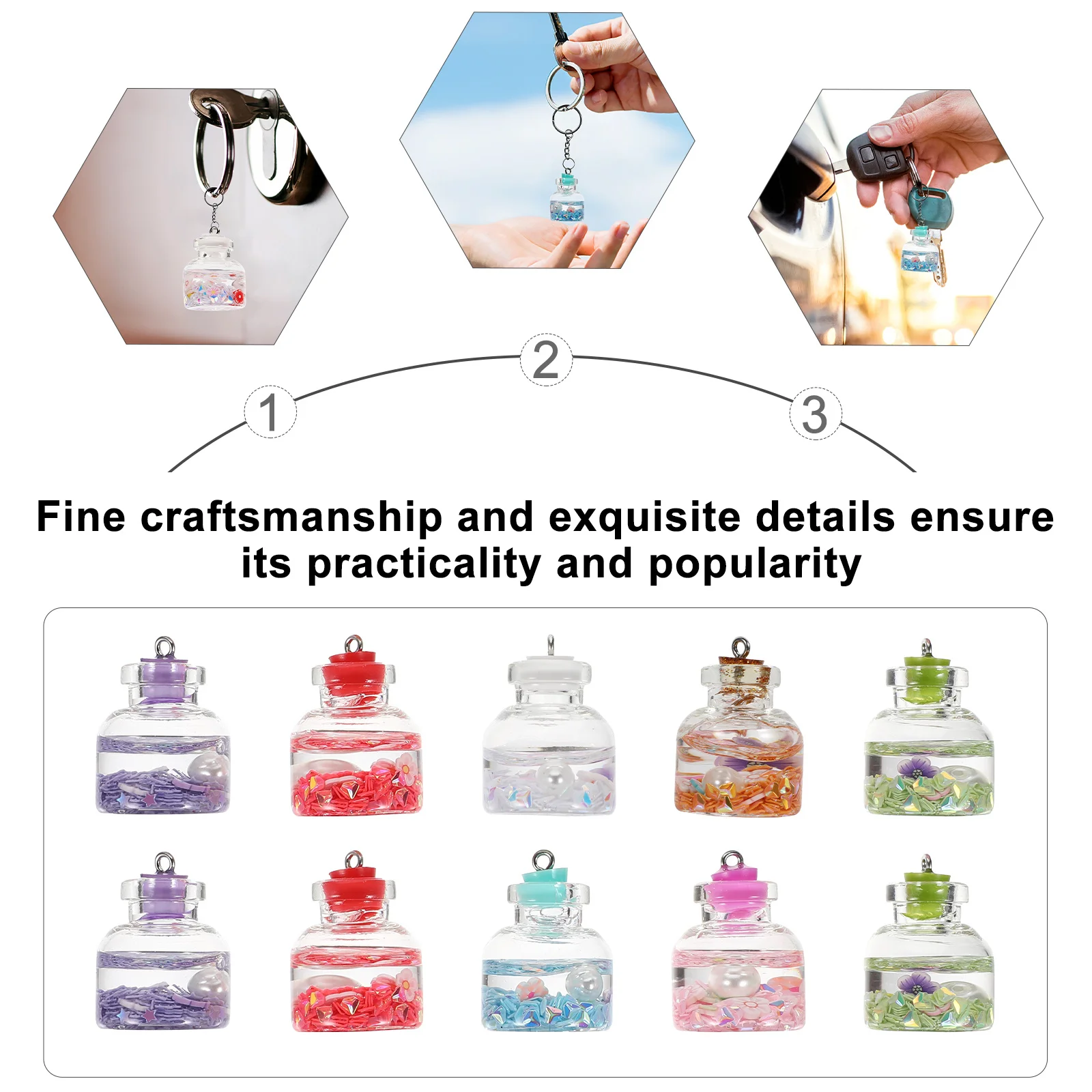 

15Pcs Key Chain Milk Tea Bottle Charms Glass Pendants DIY Jewelry Making Bag Decoration Accessories Milk Tea Bottle Charms