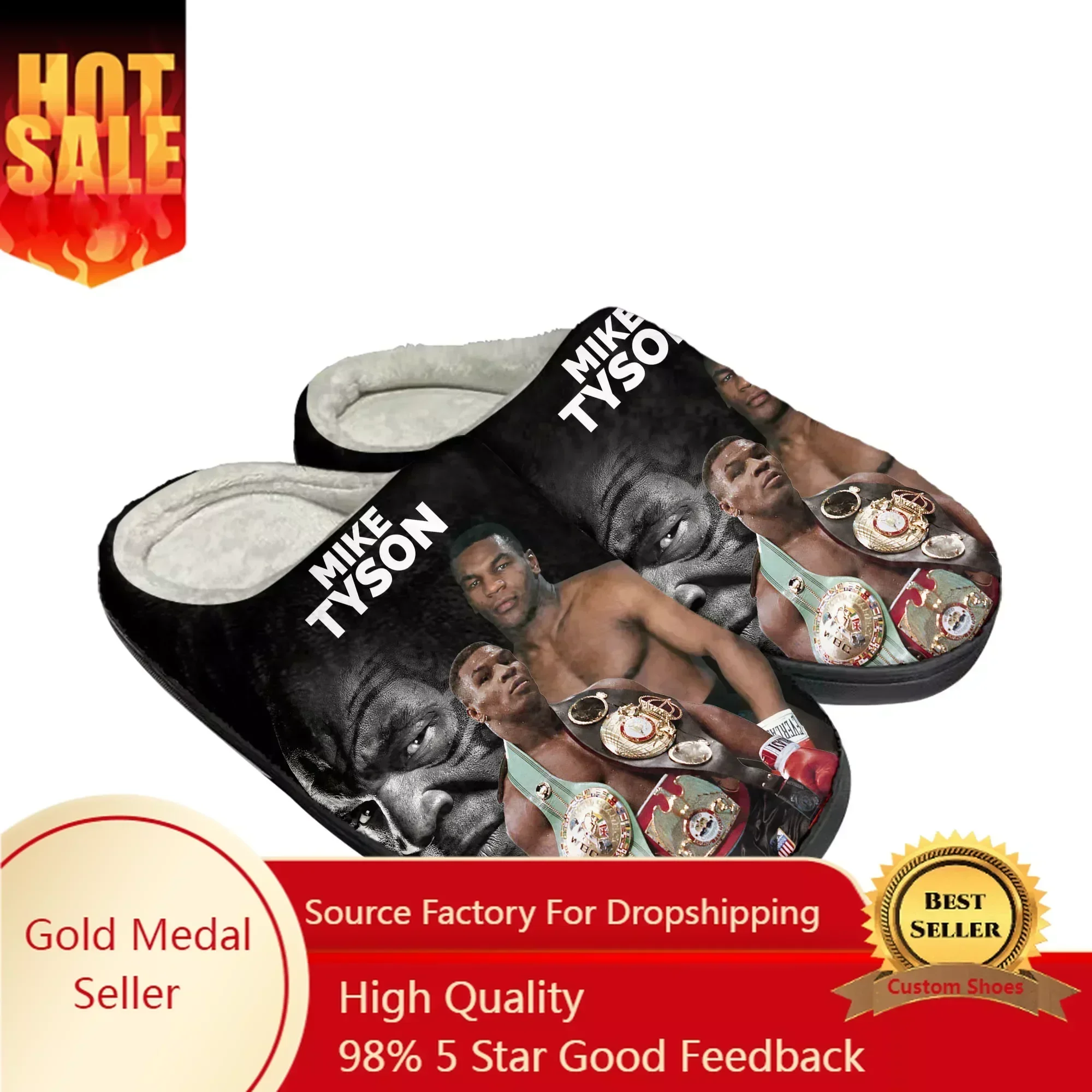 

I-Iron M-ike T-Tyson B-Boxing C-Champion Home Cotton Slippers Mens Womens Plush Bedroom Keep Warm Shoes Indoor Customized Shoe