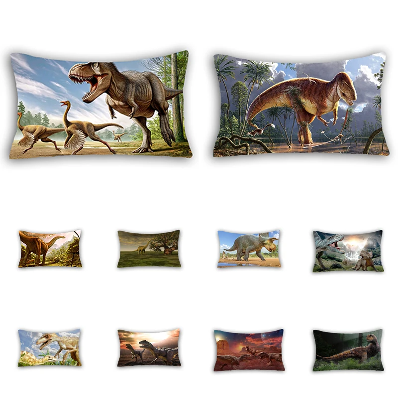 Jurassic Dinosaur Cushion Cover 30x50cm Car Living Room Sofa Chair Home Decoration Pillowcase Zoo