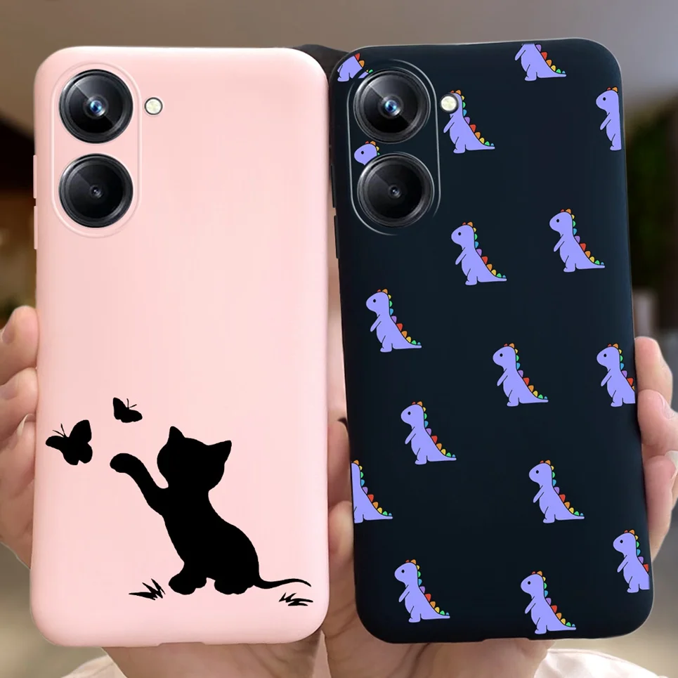 For Realme 10 Pro Plus 10T 10 5G Case Cute Animals Cartoon Painting Cover For Realme 10Pro 10 Pro+ Realme10 4G Liquid Silicone