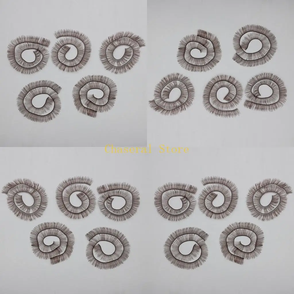 

E7CE 5PCS Craft Doll Accessory Eyelashes Set Customizable Length Realistic Curved Design Doll Eyelash Crafting Essential