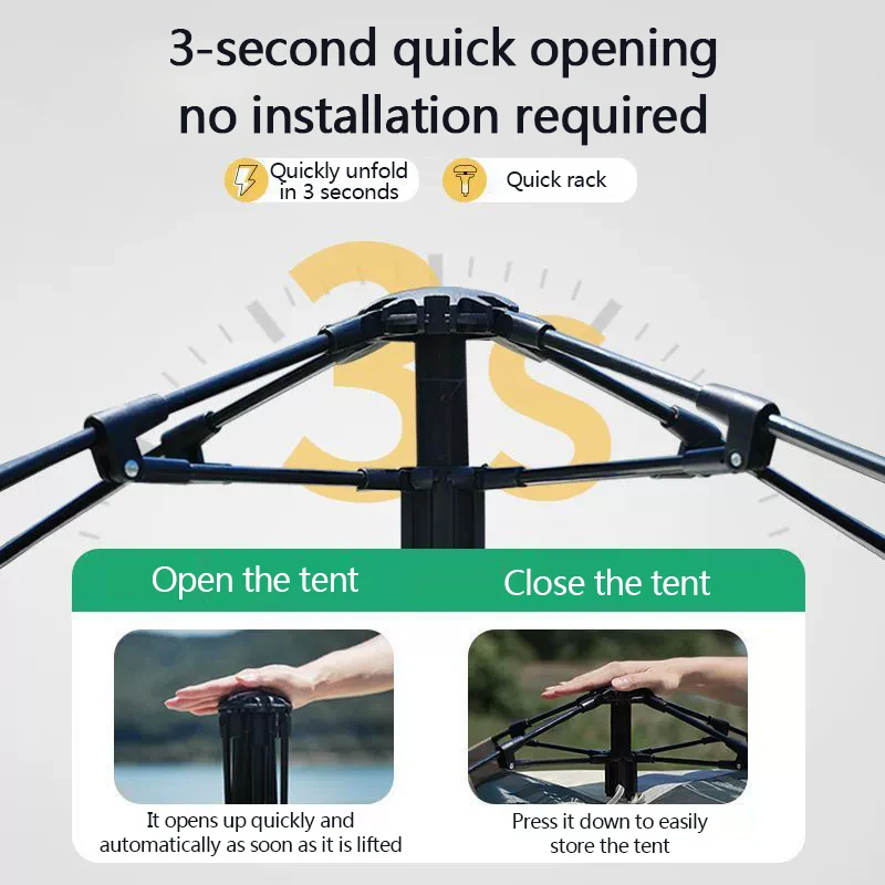 Tent camping rainproof fabric, outdoor thickened overnight field camping equipment, no need to set up disaster relief tents