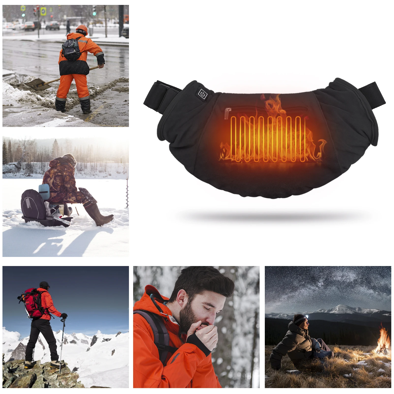

Electric Heated Hand Warmer Muff Cold Weather Thermal Glove Home Outdoor Heating Waist Bag Gloves for Hunting Skiing Camping