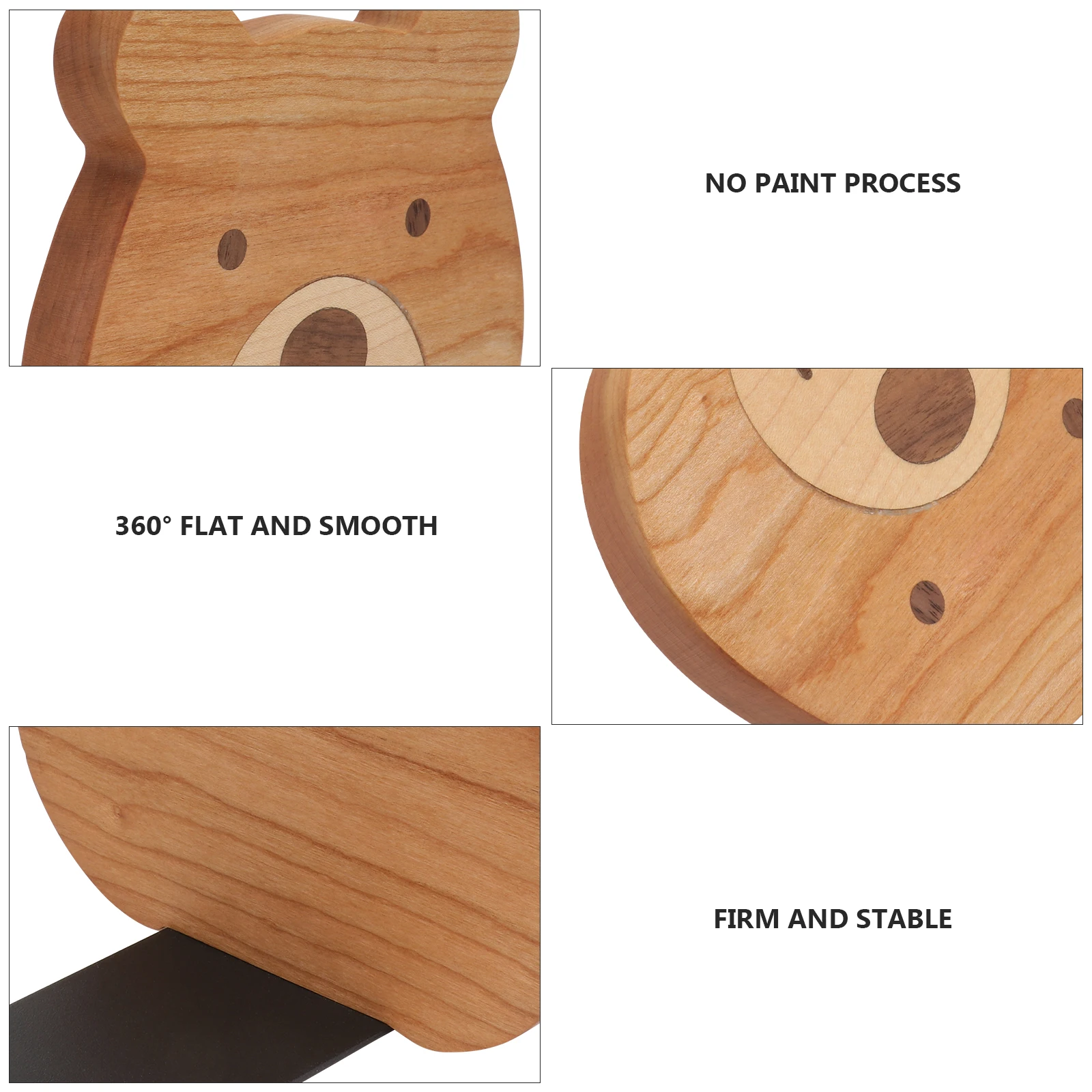 

2Pcs Bear Bookend Wooden Metal Large Books Support Study Bedroom Library Office Home Cartoon Animal Shelf Decor