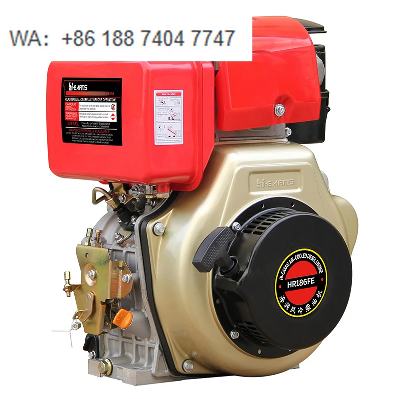 

Дизельный двигатель 8 л.с./6 кВт 186FE итальянской модели с фланцем G5, воздушным охлаждением, стандарт выбросов Евро-5, простой в эксплуатации