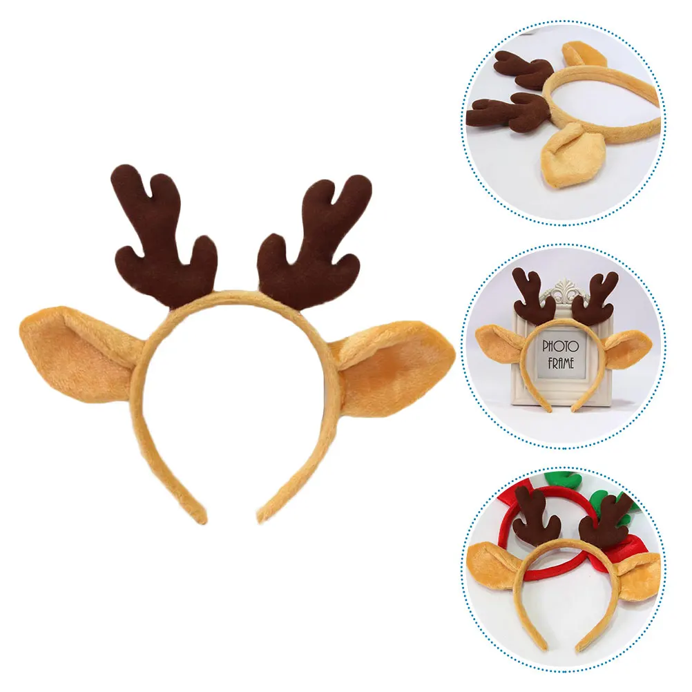

Christmas Antler Hair Hoop Lightweight Non-Fading Party Headwear Xmas Cosplay Accessory Birthday Holiday Gift Hair Band