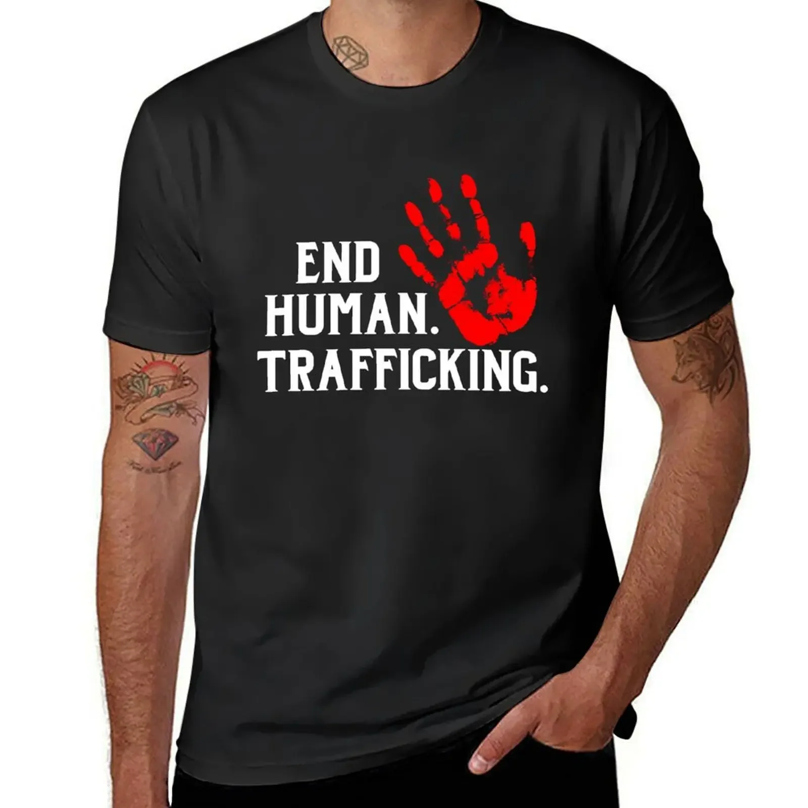 End Human Child Trafficking Awareness T-Shirt oversized t shirt anime vintage t shirt men