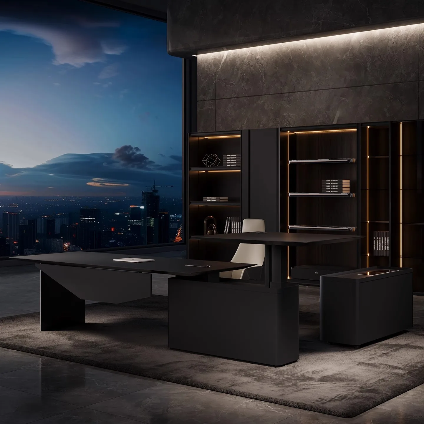 

Boss Luxury Elegant Office Desk With Drawers Melamine Wood European Standard Certified For CEO Office Or Hospital Use