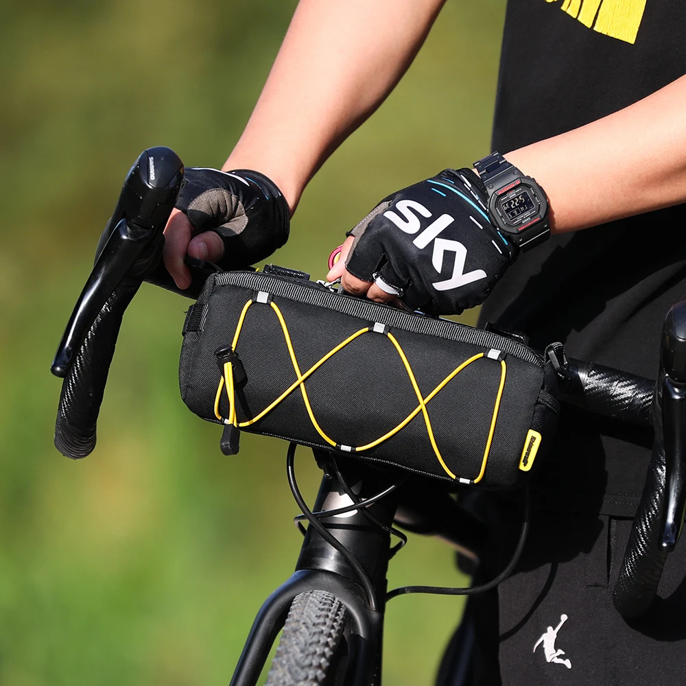 Rhinowalk Bike Bag Portable Handlebar Pannier Multi-purpose Large Capacity Backpack MTB Road Cycling Frame Tube Bag Elastic Band