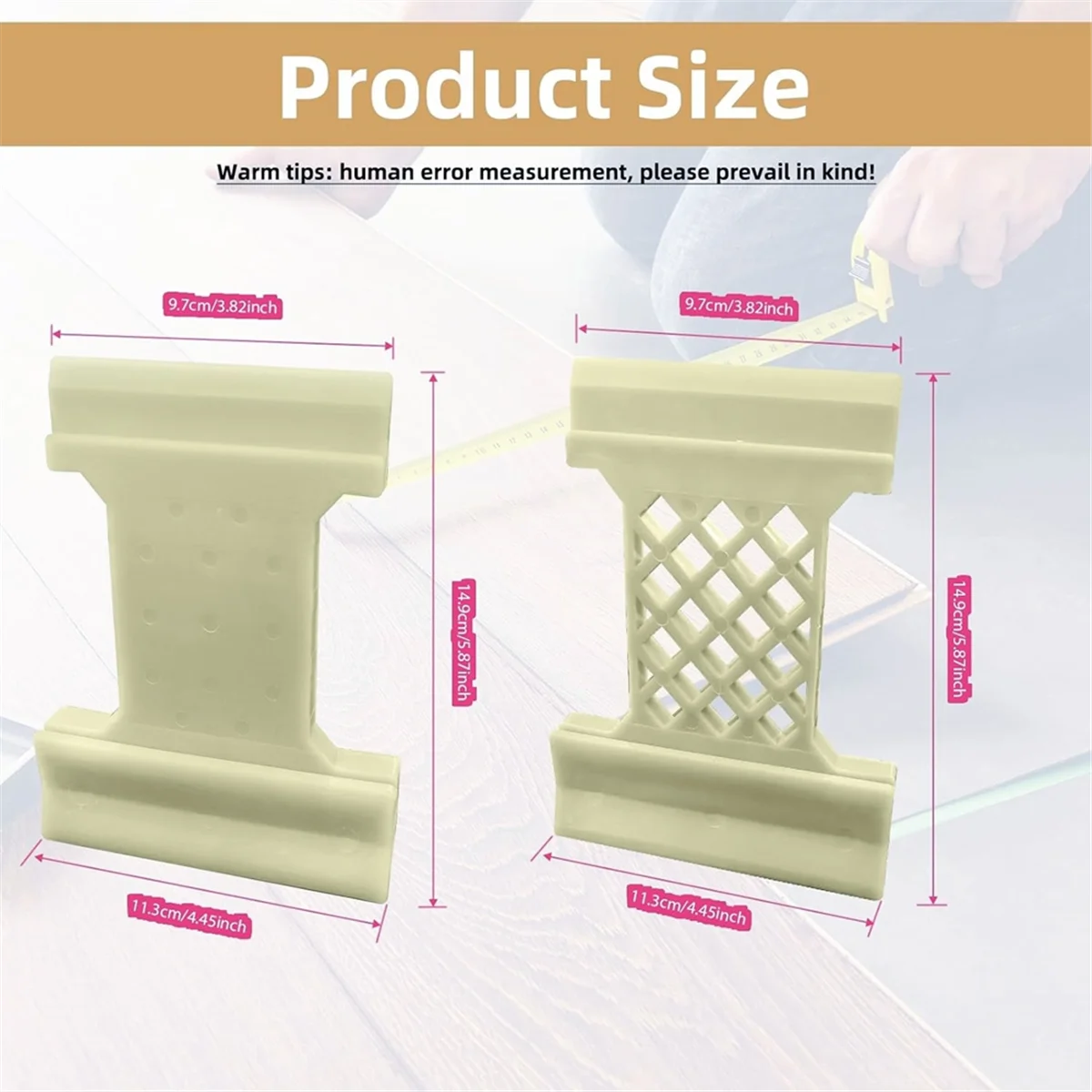 

A002 4 in 1 Laminate Flooring Tools, 2Pcs Tapping Block for Laminate Plank and Wood Flooring Installation, Large