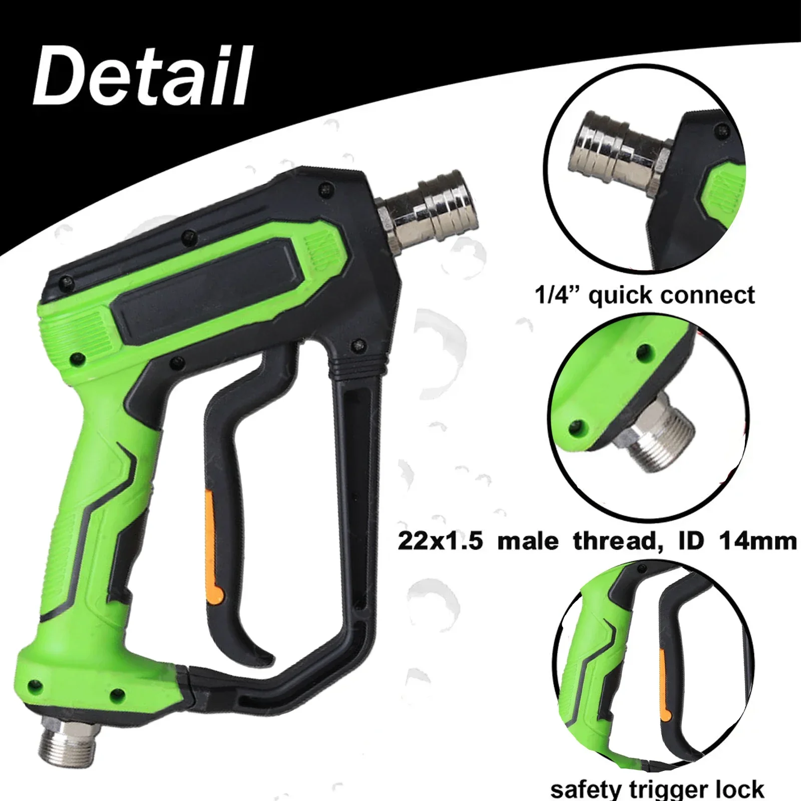 High Pressure Cleaning Water Gun for Karcher Bosch Lavor  4000psi M22 G1/4 for Professional Electric High Pressure Washers