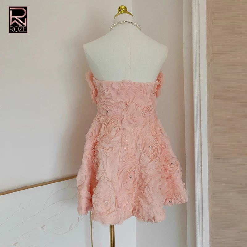 Vestidos de fiesta sexis con espalda descubierta y diamantes empalmados para mujer, sin tirantes, sin mangas, cintura alta, apliques de retazos, vestido de baile para mujer