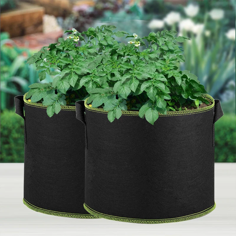 Multi Size 3/5/7/10 Gallon Nonwoven Grow Bag Aeration Planting Bag Home Garden Plant Pot