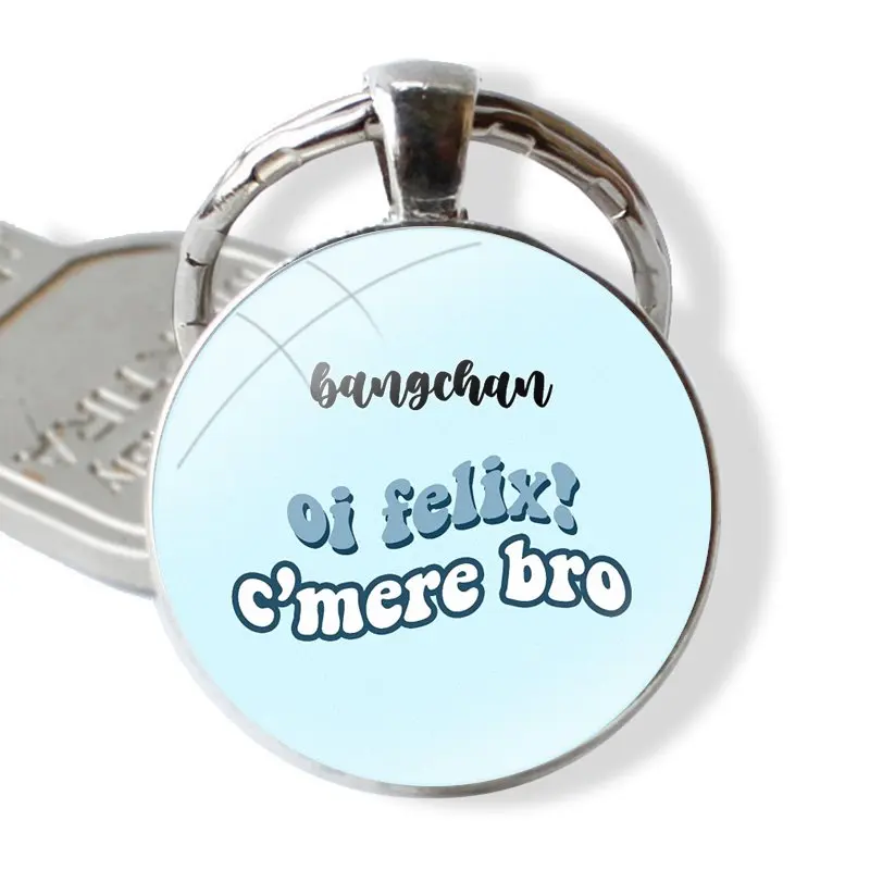 Bangchan Oi Felix C Amere Bro Keychain Handmade Glass Cabochon Key Ring Holder Pendant Key Chains