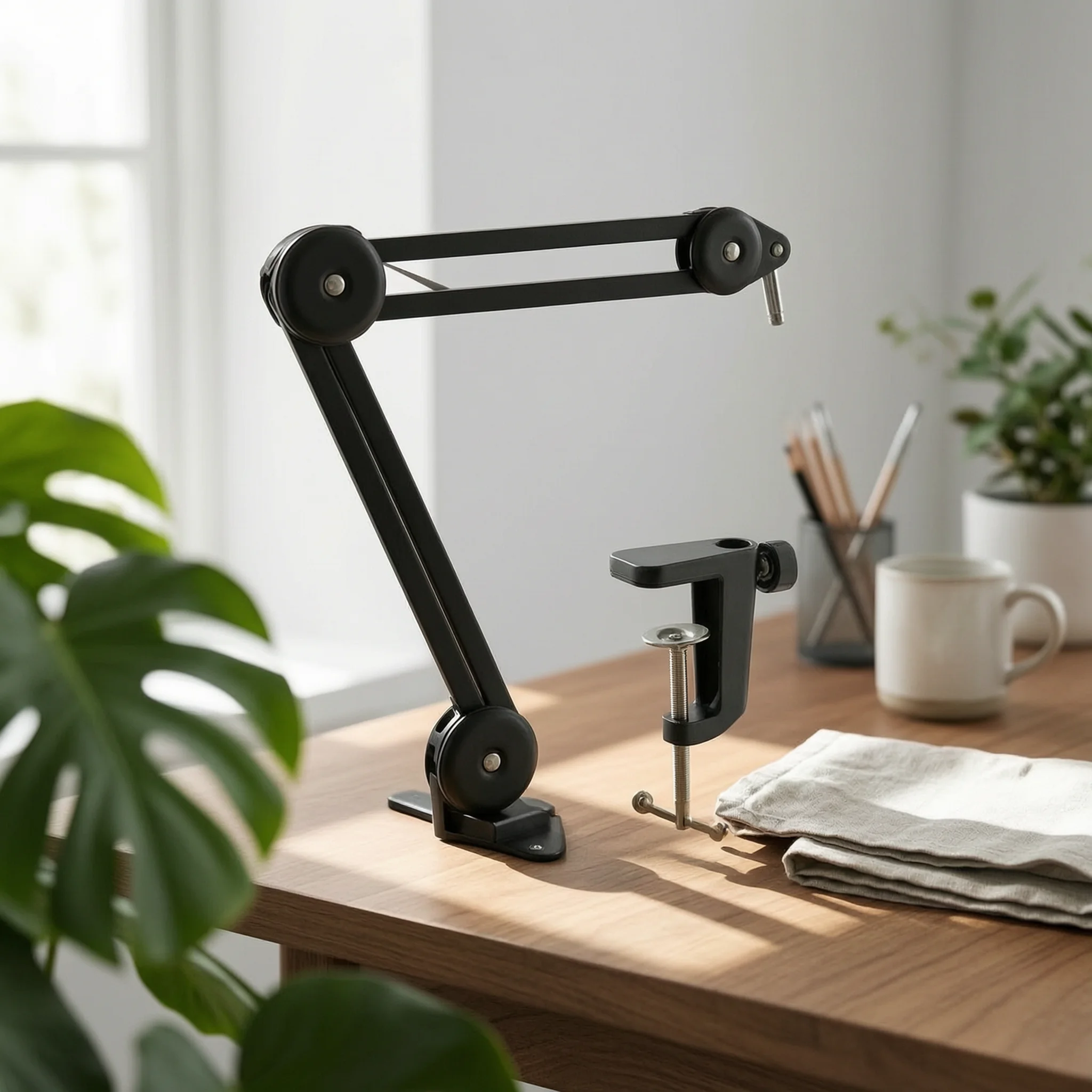 Mic Arm Arm with Desk Mount Clamp Stable Mic Arm Arm Heavy Duty Long-Lasting for Podcasters, Home Studio