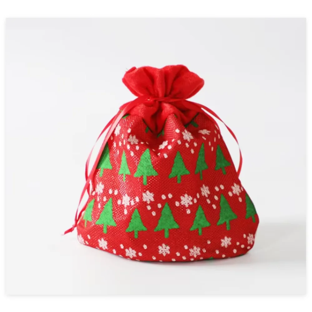10pcs Magic Sequin Drawstring Sublimation Blank Bags Christmas DIY Logo Heat Transfer Print Xmas Decorations Lucky Gift Bag