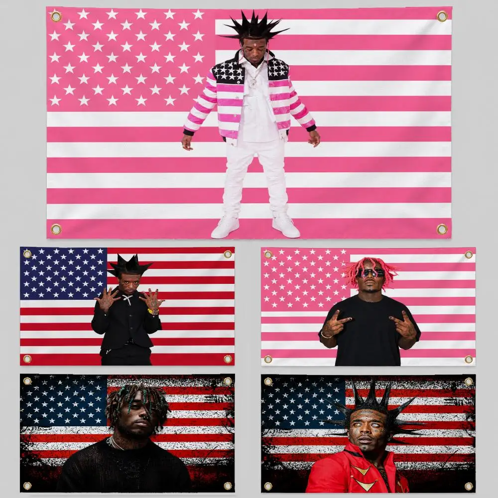 Singer Lil Uzi Vert Baby Pluto LUV Rap Flags Wall Hanging Background Flag Wall Decor Banners for Outdoor Bedroom Dorm Room Decor