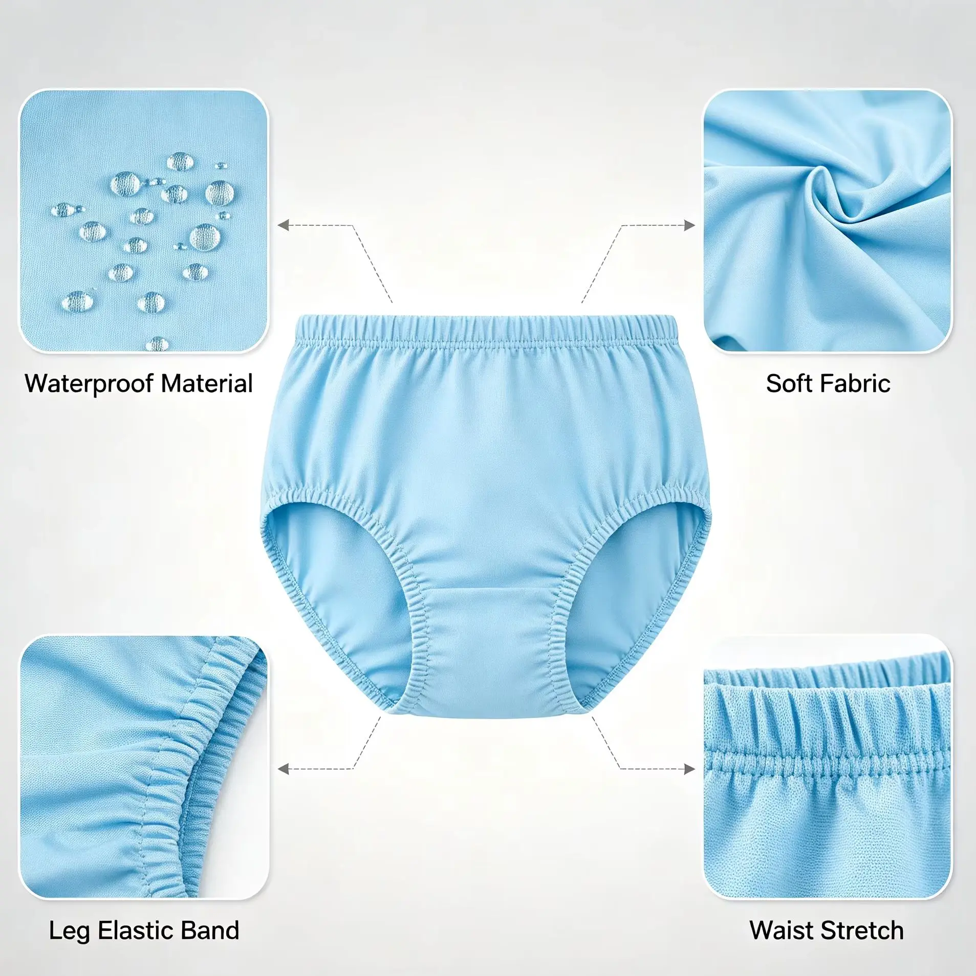 Adult Diaper Cover TPU Waterproof Washable Reusable Incontinence Underwear Leakproof Briefs Unisex Elderly Patient Care Nappy