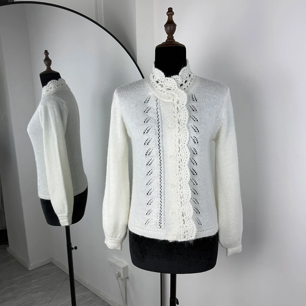 Chic White Women's Lace Cardigan - Oversized Spring Sweater