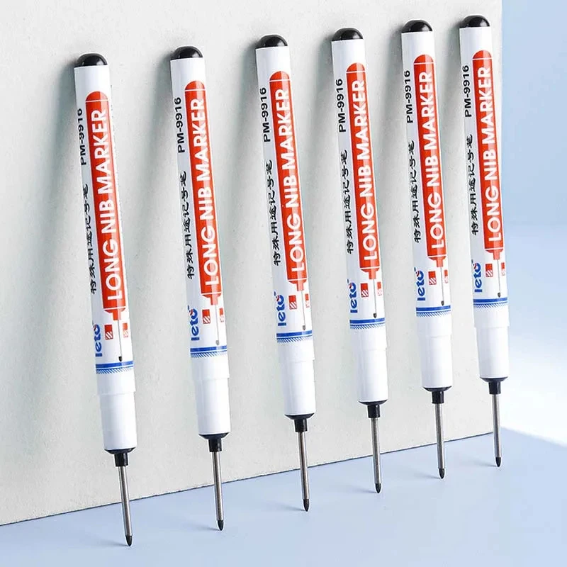 

1/2pcs 20MM Red/Black/Blue/White Ink Long Head Markers Bathroom Woodworking Decoration Multi-purpose Deep Hole Marker Pens