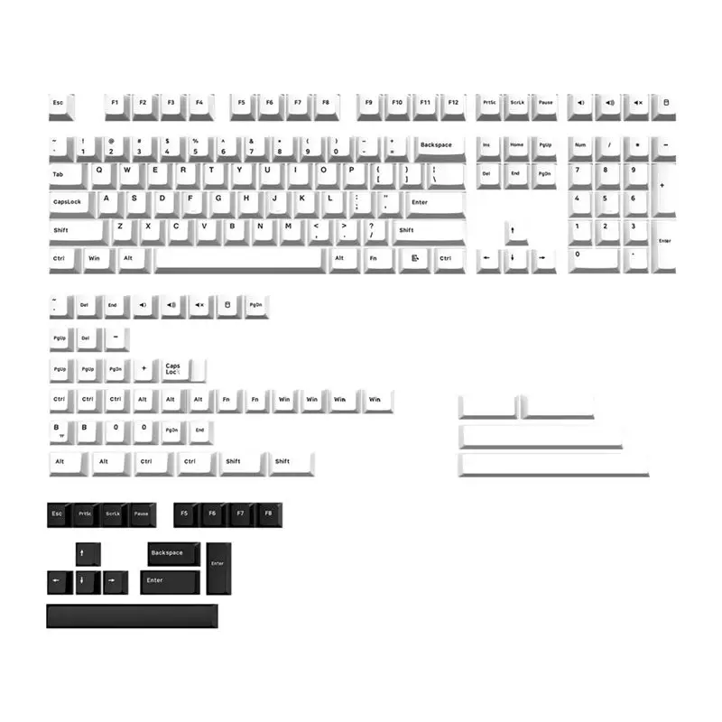 

AED5-168-клавишный большой набор двухцветных колпачков для клавиш с высоким содержанием PBT, набор колпачков для клавиш для стрельбы, механическая клавиатура