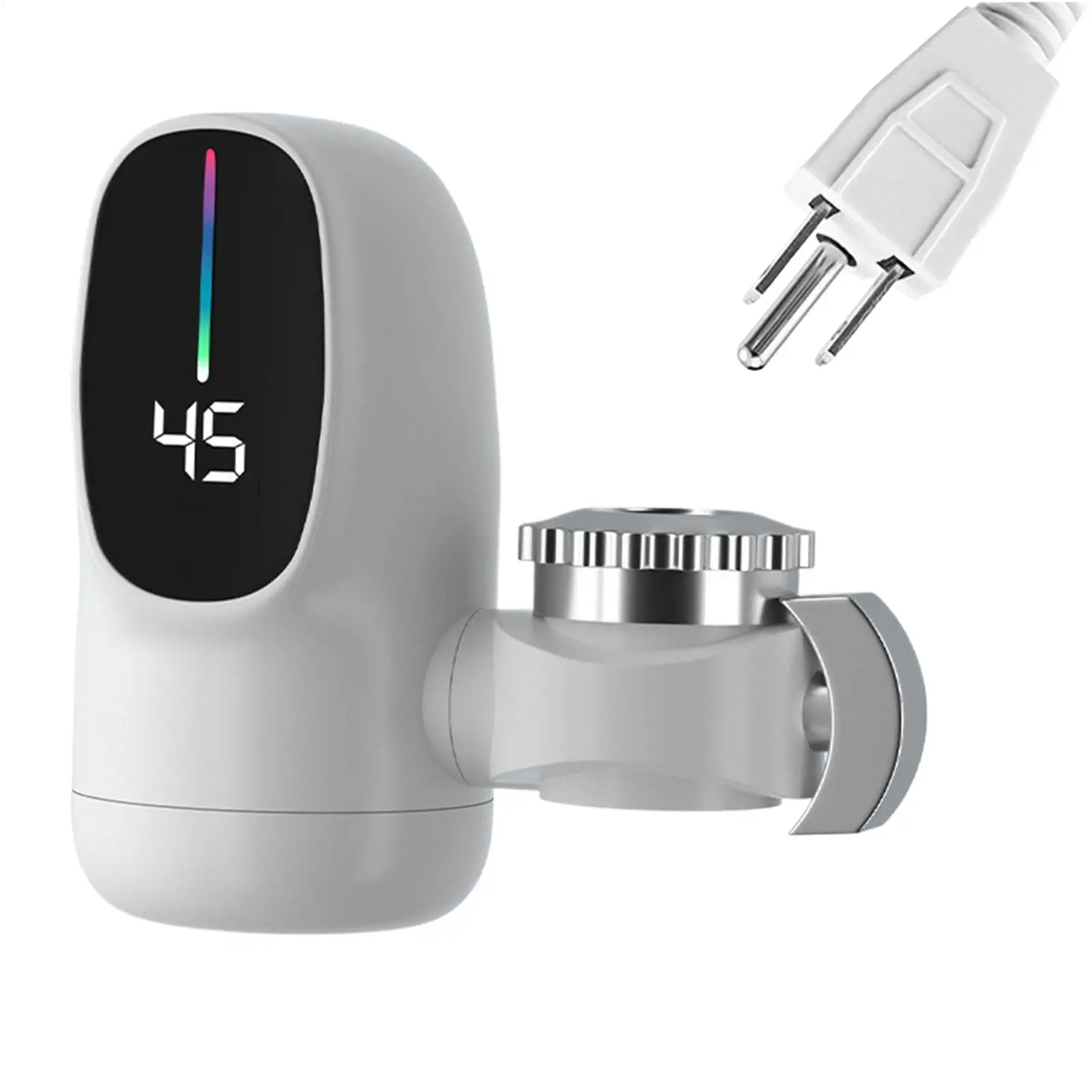 Hot Water Heater Faucet Electric Heating Faucet Tankless with Led Temperature Display Tap Accessories for Restroom Hotel Kitchen