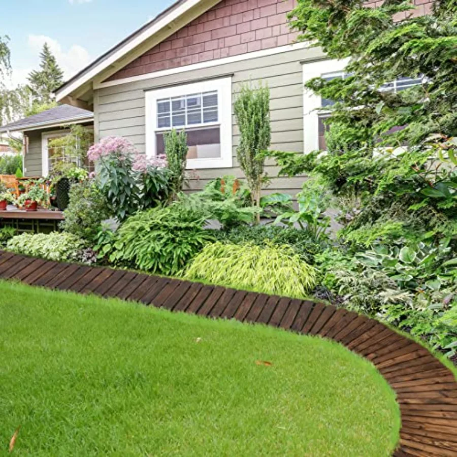2PCS Wooden Garden Pathway Outdoor Roll Out Walkway with Non-Slip Surface Patio Path Decorative for Outdoor Patios, Gardens, Be