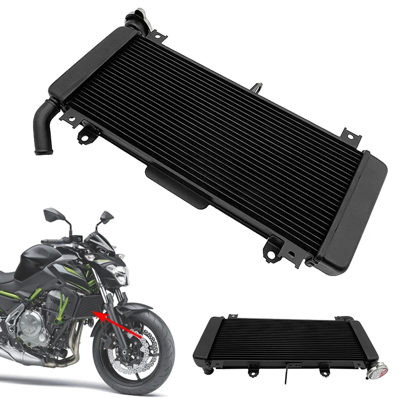 Grille De Protection Radiateur Moto YIEBA Pour Kawasaki Z650 Ninja 650 2017-2024 - Acier Inoxydable Noir Robuste
