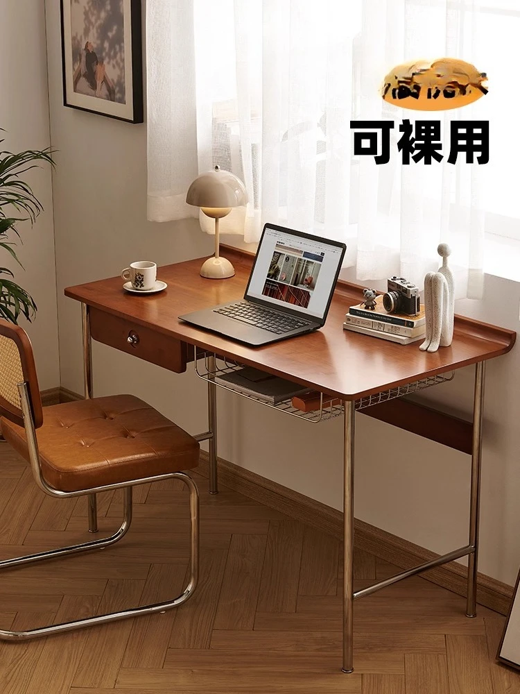 Solid wood desk retro, small apartment workbench simple computer desk, office study table