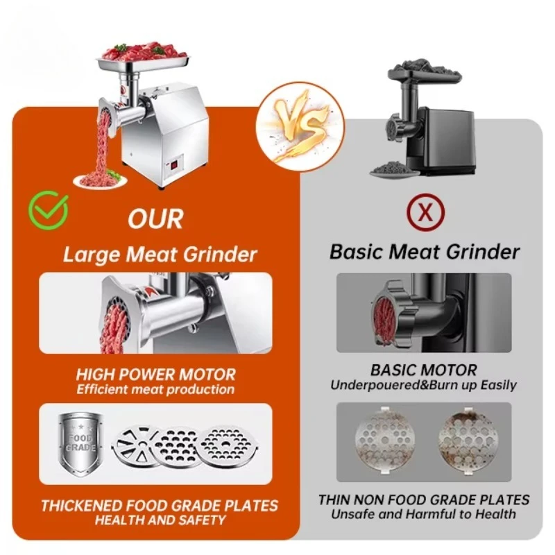 TK12L 850W Electric and Automatic Meat Mincer for Grinding Meat Economic Home Commercial Meat Grinder