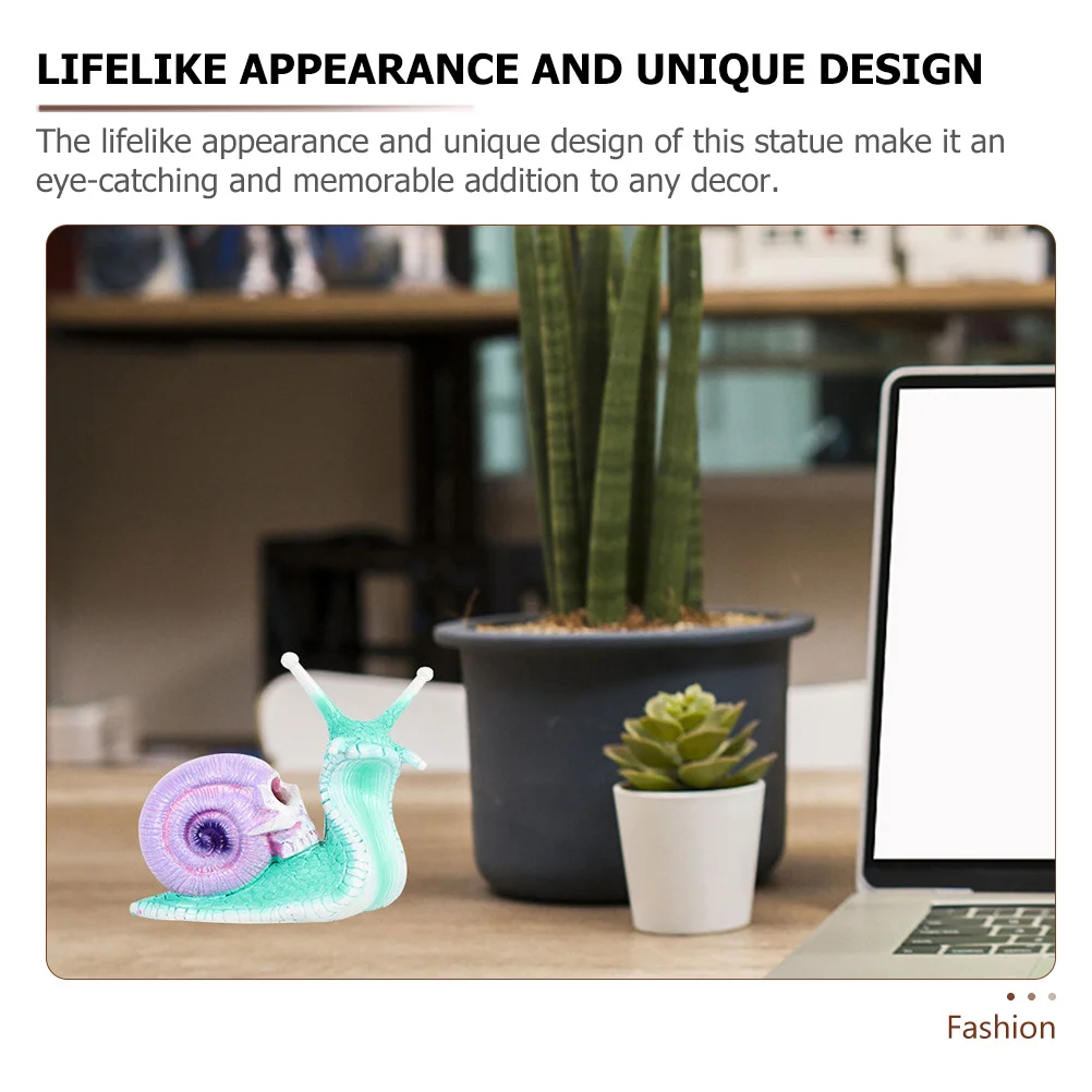 2Pcs Resin Snail Decor Eyecatching Safe Addition Living Space Mantle Snail Decor Resin Ornament Tabletop Ornament