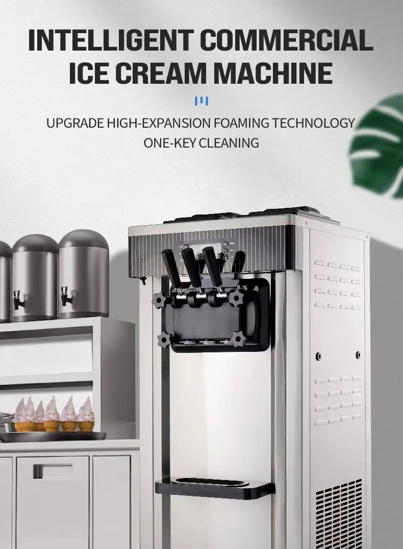 25-28 liters/hour automatic commercial ice cream machine desktop 3 flavors automatic yogurt making