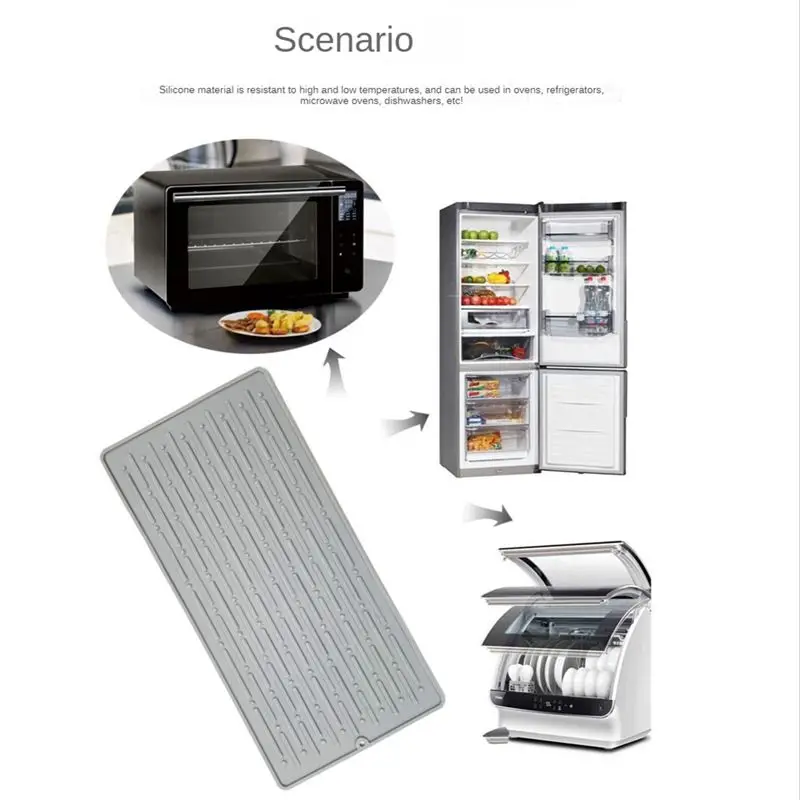 Efficient- 2Pcs Silicone Dish Drying Mats,Heat-Resistant and Non-Slip Silicone Mat for Kitchen,Tableware, Drying Mat