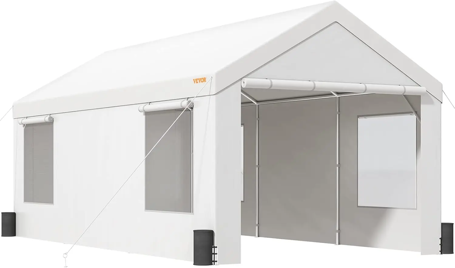 

Heavy Duty Carport, 10X20Ft Car Canopy, Portable Garage With Roll-Up Ventilated Windows & Removable Sidewalls, Uv