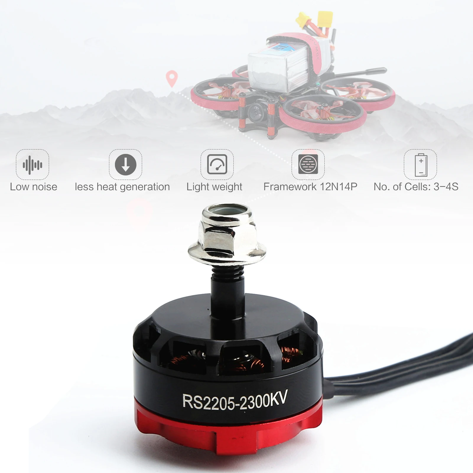 2205 2300KV Brushless Motor Forward Rotating Motor for FPV RC Racing Drone Multicopter 2300KV Brushless Motor