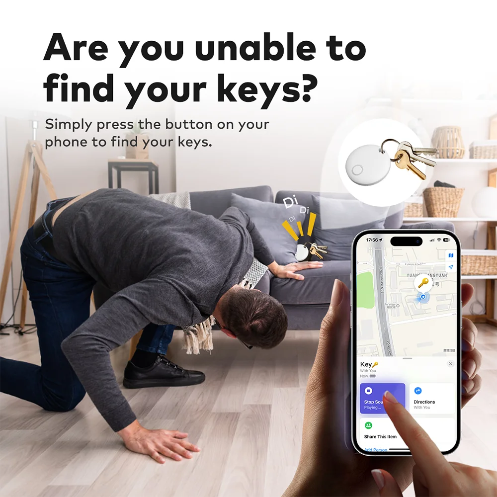 Smart Key Finder for iOS(Only) Find My Lost Tracker for Car key Luggage Wallet Locating with Long Battery Life Anti-Lost Locator image 6