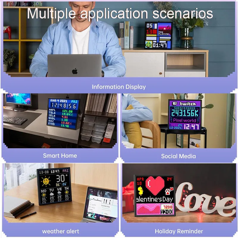 LED Pixel Display 64x64 RGB LED Matrix Panel DIY Programmeerbaar Pixel Art Display met Bluetooth APP Controle Creatief Pixel Scherm