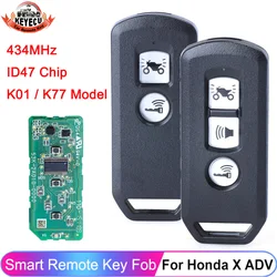 KEYECU Keyless Remote Key Fob 434 MHz ID47 Für Honda K35V3 ADV SH 150 Forza 750 300 125 PCX150 2017 2018 2019 Motorrad Roller