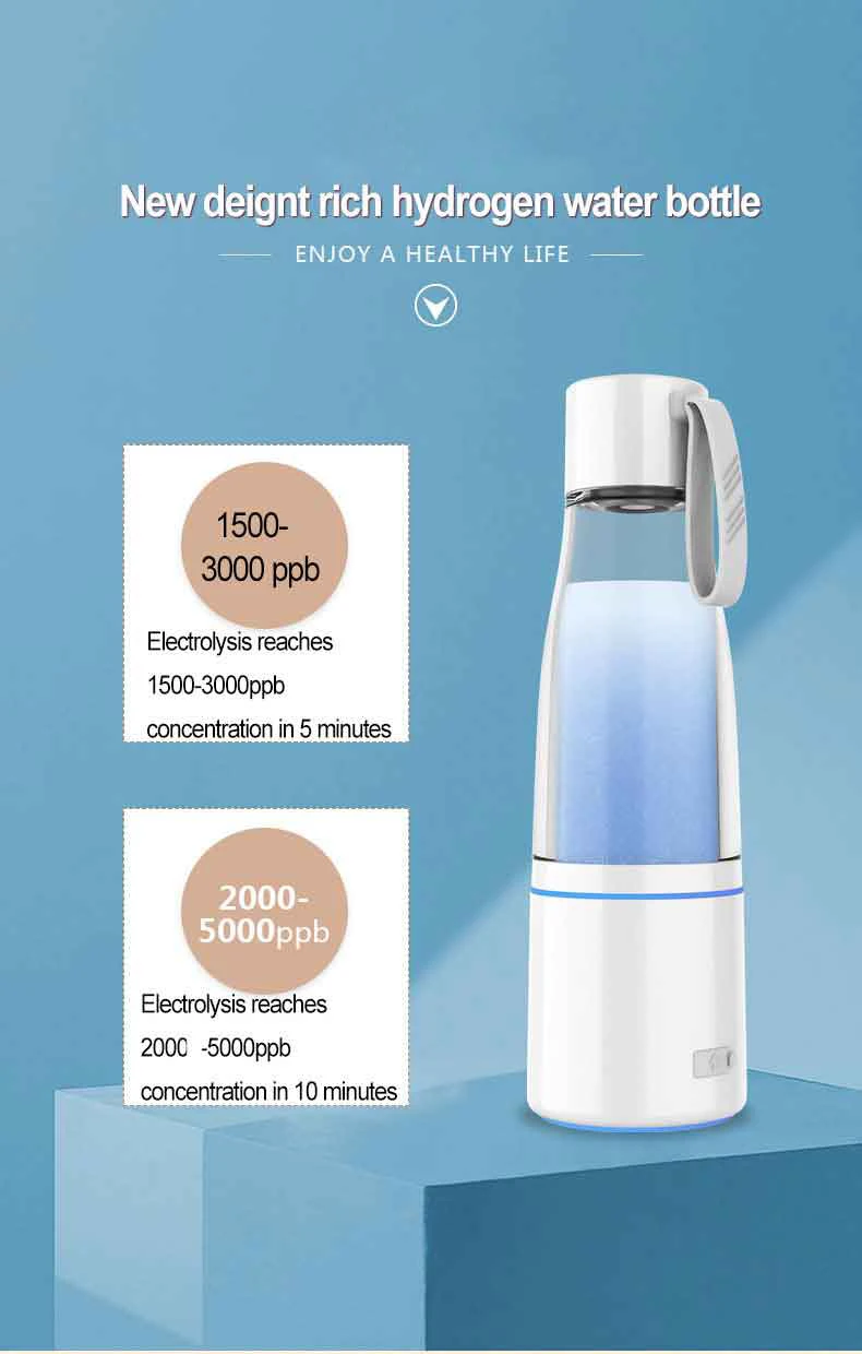 SOUDRON 새로운 5000ppb 슈퍼 수소 물 생성기 병 SPE 물 수소 발생기 병