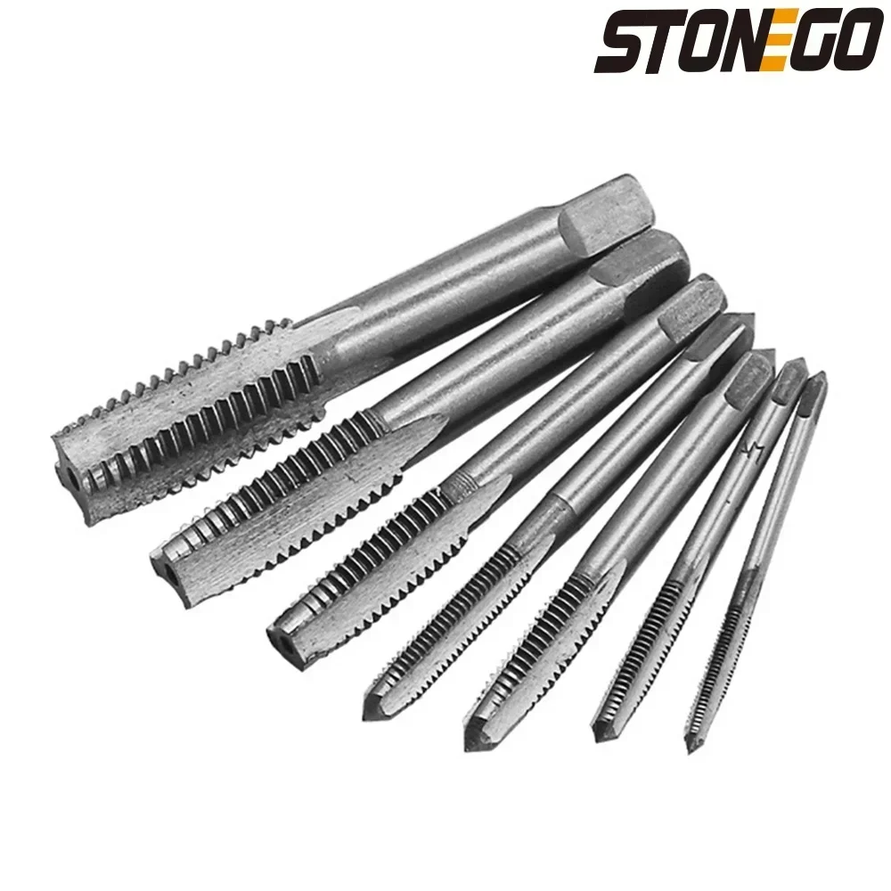 STONEGO 5PCS/7PCS Bearing Steel Manual Tapping Drill Set M3-M12 - Efficient Wood, Plastic, and Aluminum Screw Thread Tool