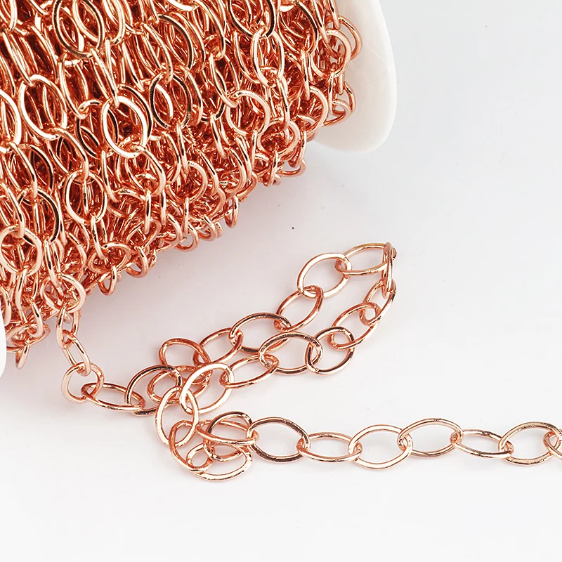 Brass Chunky cable chain , black/silver/rose gold plated with real gold,not easy to tarnish ,8mm width ,1 meter long