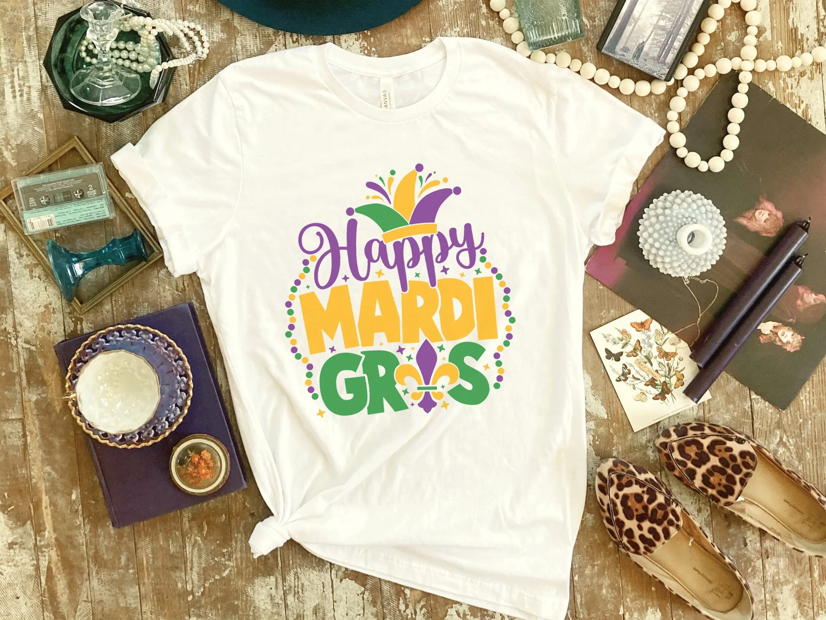 Feliz Mardi Gras camiseta fiesta desfile carnaval mardi gordo Fleur De Lis NOLA nueva Orleans Louisiana vacaciones